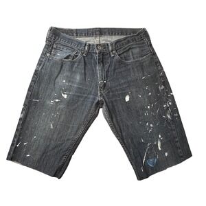 Levi's 559 Shorts Mens 34 Blue Relaxed Paint‎ Splatter Cut Off Denim Jorts Y2K